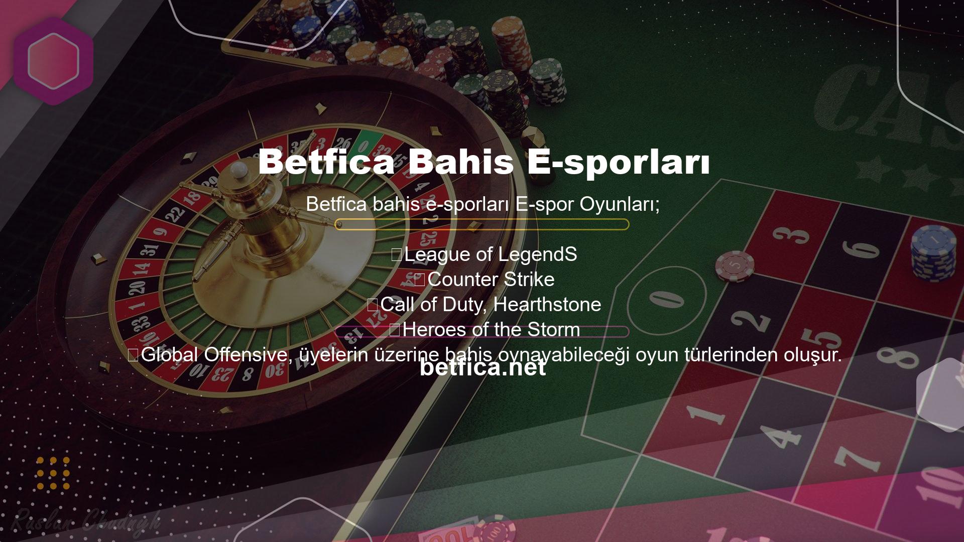 Betfica Bahis SeçenekleriBetfica , çevrimiçi spor oyunlarında bahis seçenekleri, kim kazanır ve bahis seçenekleriyle kartlar sunar