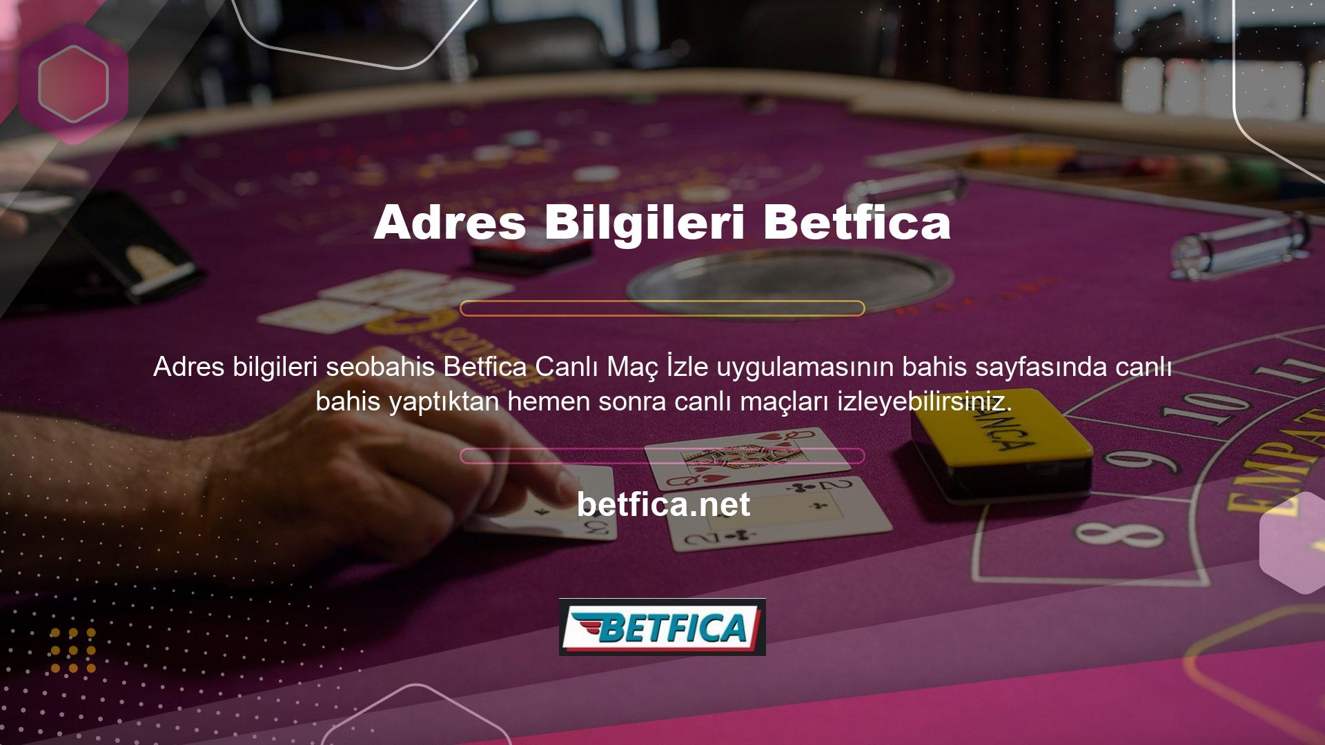 Betfica Canlı Oyunlar Bahis Sitesi ile eş zamanlı olarak canlı maçları izleyebilir ve canlı bahislerinizi yapabilirsiniz